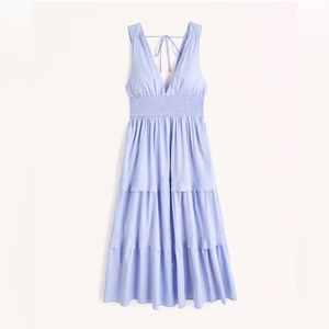 NWOT Abercrombie & Fitch Smocked Waist Tiered Midi Dress. Size S.